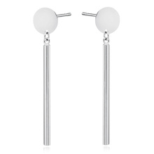 Silver (925) earrings round plate with wire