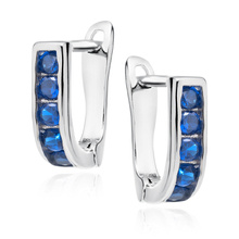 Silver (925) earrings sapphire zirconia