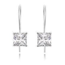Silver (925) earrings white zirconia 4 x 4mm
