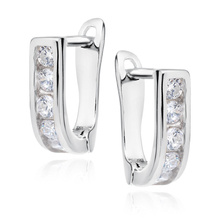 Silver (925) earrings white zirconia