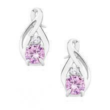 Silver (925) earrings with light pink zirconia