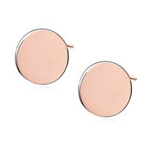Silver (925) earrings with rose gold-plated circles