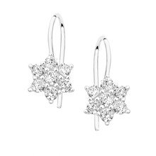 Silver (925) flower earrings with zirconia