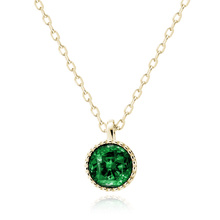 Silver (925) gold-pated necklace with emerald zirconia