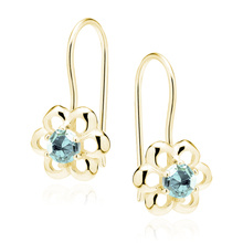 Silver (925) gold-plated Earrings aquamarine zirconia