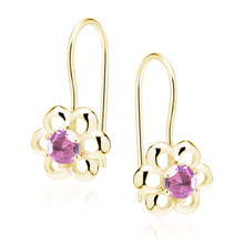 Silver (925) gold-plated Earrings pink zirconia