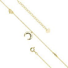 Silver (925) gold-plated anklet - adjustable size with moon and star pendant