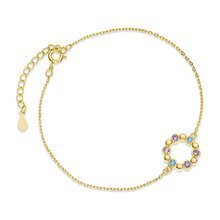 Silver (925) gold-plated bracelet - flower with zirconias