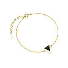 Silver (925) gold-plated bracelet - triangle with black zirconia