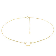 Silver (925) gold-plated choker necklace with circle