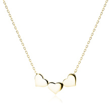 Silver (925) gold-plated choker necklace with hearts