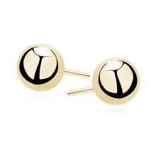 Silver (925) gold-plated earrings balls - highly polished