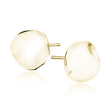 Silver (925) gold-plated earrings - bended round plate