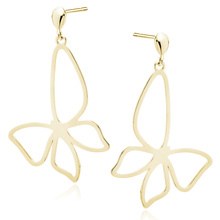 Silver (925) gold-plated earrings - butterfly