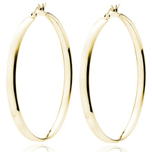 Silver (925) gold-plated earrings hoops - highly polished