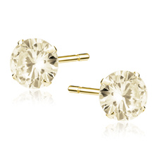 Silver (925) gold-plated earrings round zirconia diameter 7mm