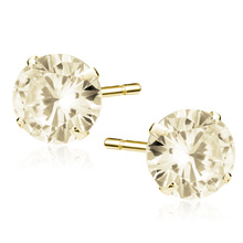 Silver (925) gold-plated earrings round zirconia diameter 8mm