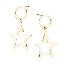 Silver (925) gold-plated earrings - stars
