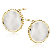 Silver (925) gold-plated earrings with Nacre