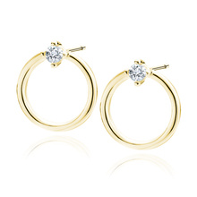 Silver (925) gold-plated earrings with white zirconia