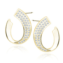 Silver (925) gold-plated earrings with white zirconias