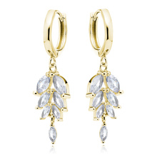 Silver (925) gold-plated earrings with white zirconias