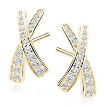 Silver (925) gold-plated earrings with white zirconias