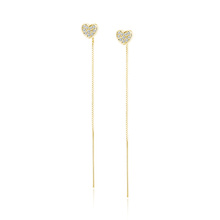 Silver (925) gold-plated hearts earrings with zirconias