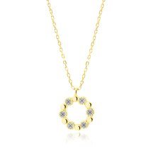 Silver (925) gold-plated necklace - flower with zirconias