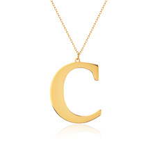 Silver (925) gold-plated necklace - letter C