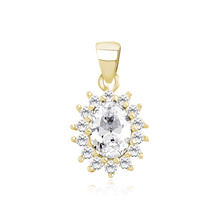 Silver (925) gold-plated pendant with elegant white zircons