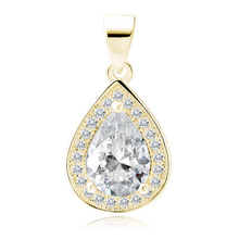 Silver (925) gold-plated pendant with white zirconia
