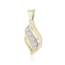 Silver (925) gold-plated pendant with white zirconia