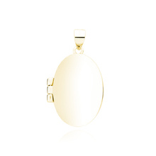 Silver (925) gold-plated polished pendant - oval shaped locket