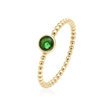 Silver (925) gold-plated ring with emerald zirconia