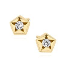 Silver (925) gold-plated star shape earrings with zirconia
