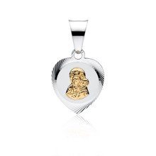 Silver (925) heart pendant Virgin Mary / Black Madonna gold-plated