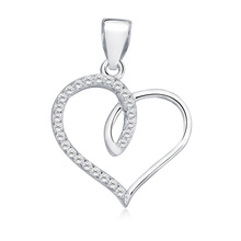 Silver (925) heart pendant with zirconia