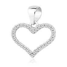 Silver (925) heart pendant with zirconia