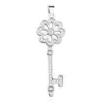 Silver (925) key pendant with zirconia 