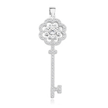 Silver (925) key pendant with zirconia 