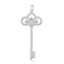 Silver (925) key pendant with zirconia 