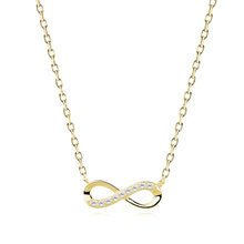 Silver (925) necklace Infinity with zirconia gold-plated