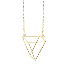 Silver (925) necklace - Origami triangle, gold-plated