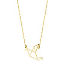 Silver (925) necklace - Origami turtle dove gold-plated