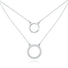Silver (925) necklace - circles with zirconia