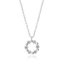 Silver (925) necklace - flower with zirconias