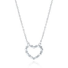 Silver (925) necklace - heart with zirconias