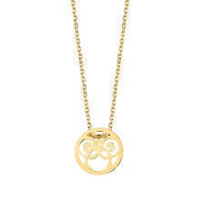 Silver (925) necklace - openwork circle, gold-plated