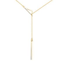 Silver (925) necklace - triangle, gold-plated